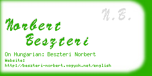 norbert beszteri business card